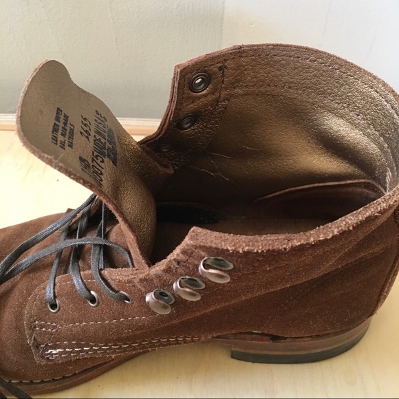 wolverine 1000 mile brown and gold suede lace up boots - size US 7.5 - Picture 10 of 10